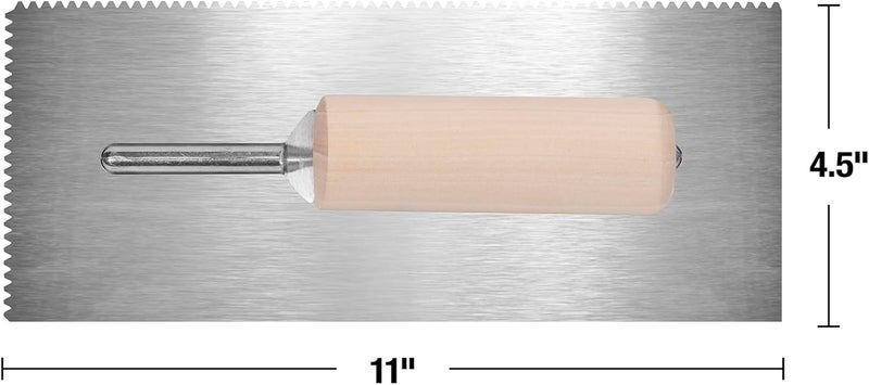 Capitol 115111 Professional Flooring Adhesive Trowel-1/8” x 1/8" x 1/16" Flat-Top V-Notch, Silver/Light Wood - Image 5
